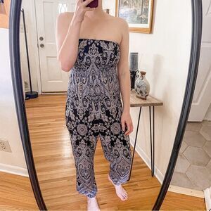 Free People Thinking Of You Strapless Jumpsuit XS